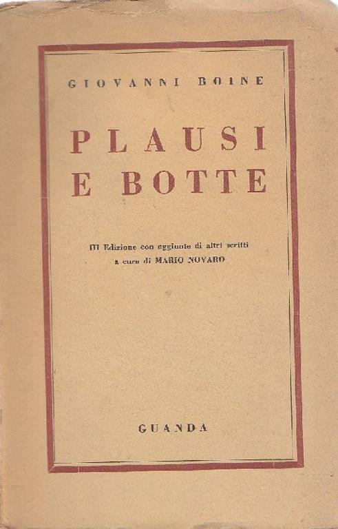 Plausi e botte - Giovanni Boine - copertina
