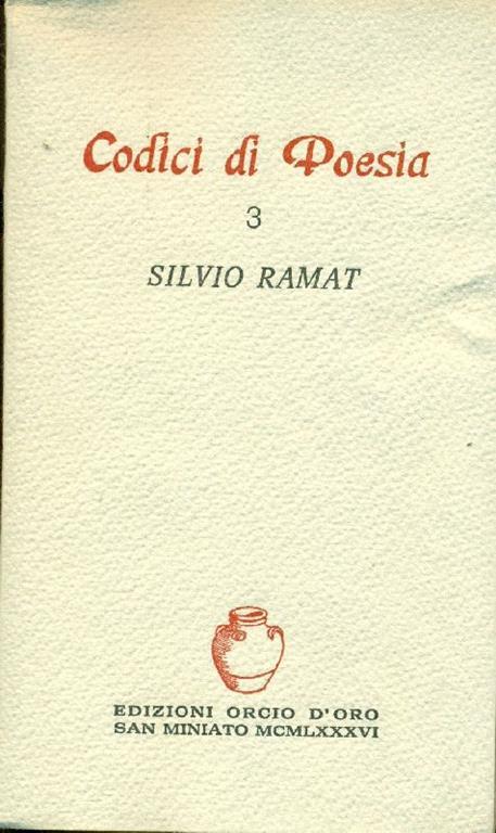 Codici di poesia - Silvio Ramat - copertina