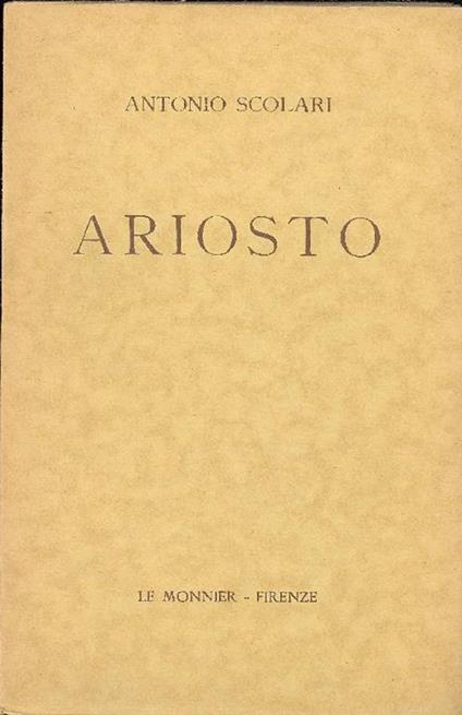 Ludovico Ariosto - Antonio Scolari - copertina