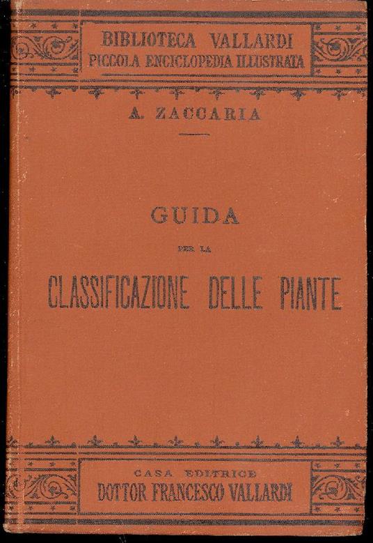 Guida per la classificazione delle piante - Albino Zaccaria - copertina