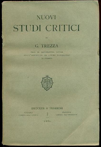 Nuovi studi critici - Gaetano Trezza - copertina