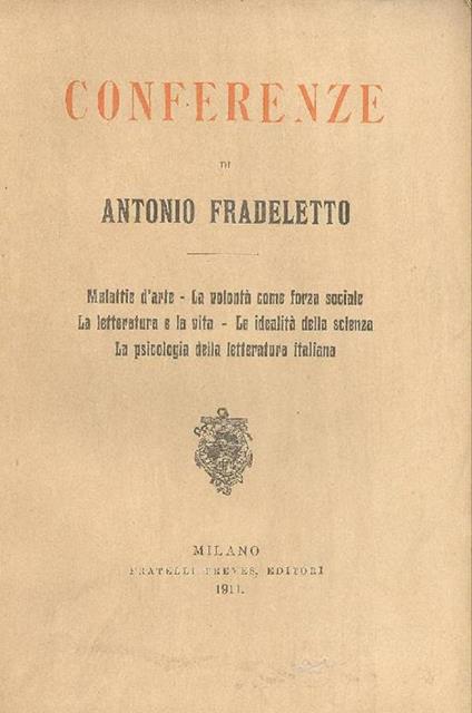Conferenze - Antonio Fradeletto - copertina