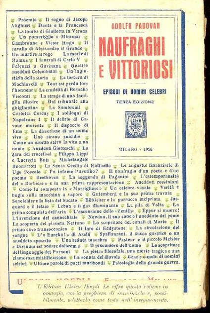 Naufraghi e vittoriosi - Adolfo Padovan - copertina