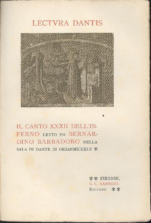 Il canto XXXII dell'Inferno - Bernardino Barbadoro - copertina