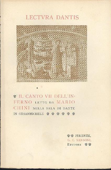 Il canto VII dell'Inferno - Mario Chini - copertina