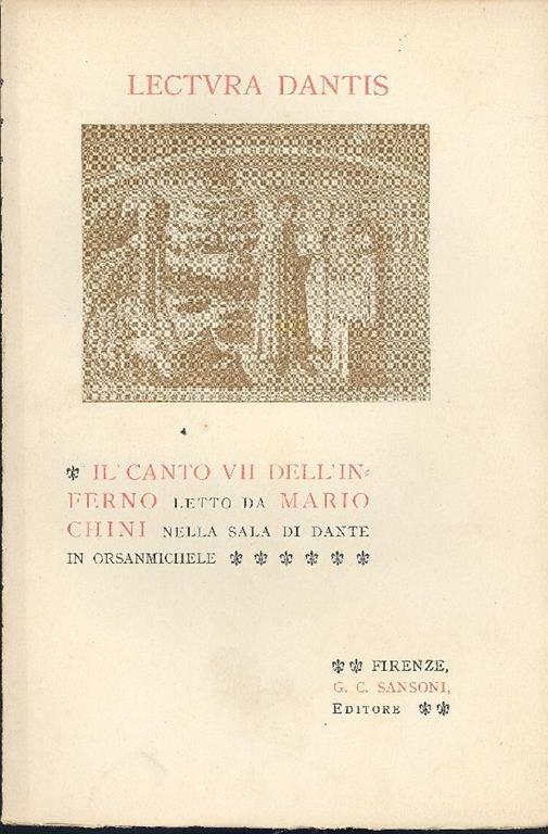 Il canto VII dell'Inferno - Mario Chini - copertina