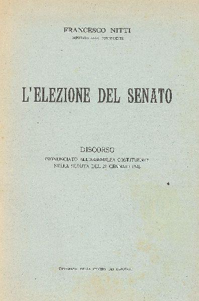 L' elezione del Senato - Francesco Nitti - copertina
