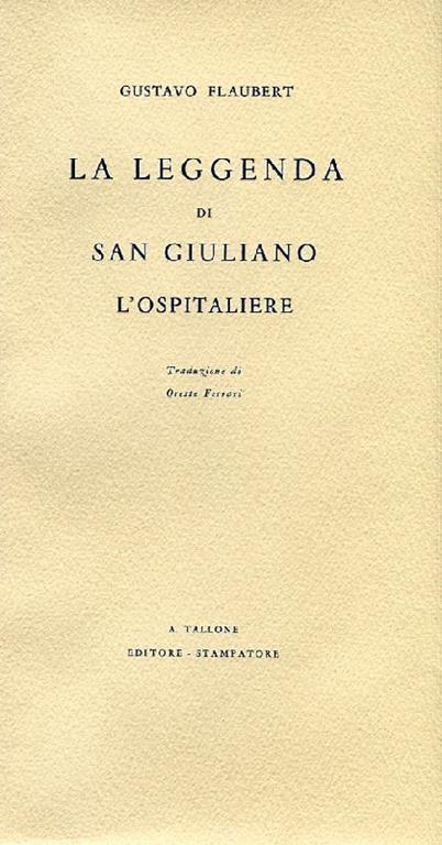 La leggenda di San Giuliano l'ospitaliere - Gustave Flaubert - copertina