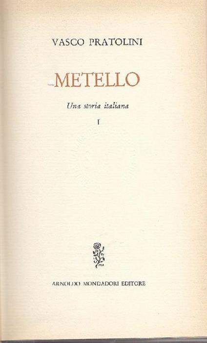 Metello - Vasco Pratolini - copertina