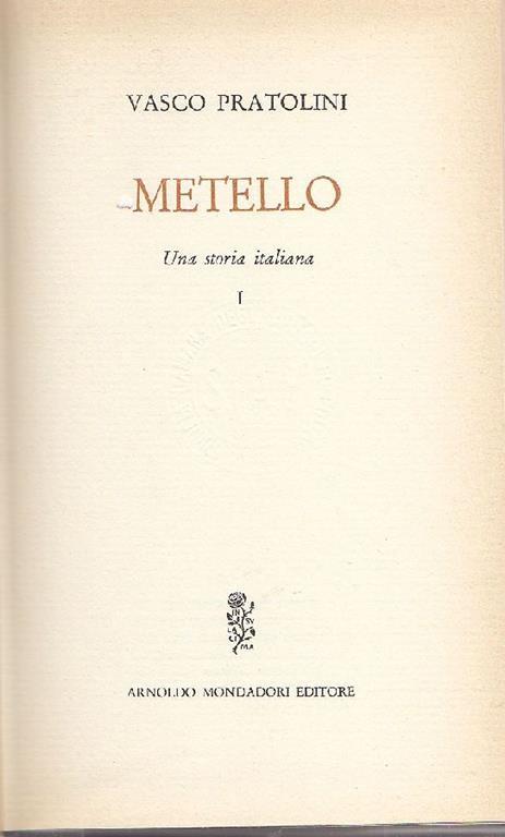Metello - Vasco Pratolini - copertina