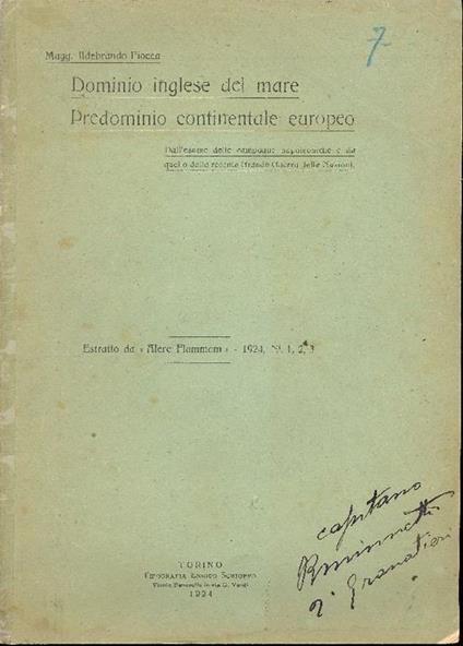 Dominio inglese del mare. Predominio continentale europeo - Ildebrando Fiocca - copertina