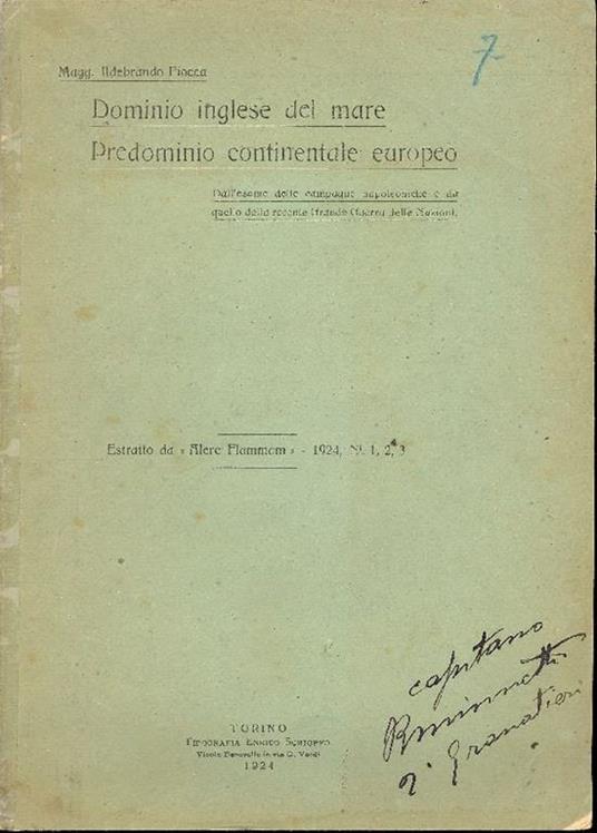 Dominio inglese del mare. Predominio continentale europeo - Ildebrando Fiocca - copertina