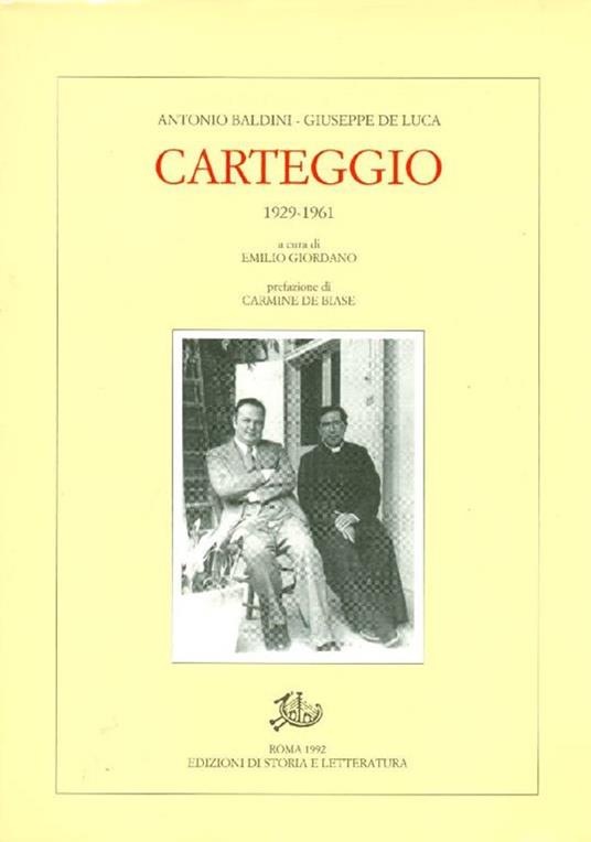 Carteggio. 1929-1961 - Antonio Baldini - copertina