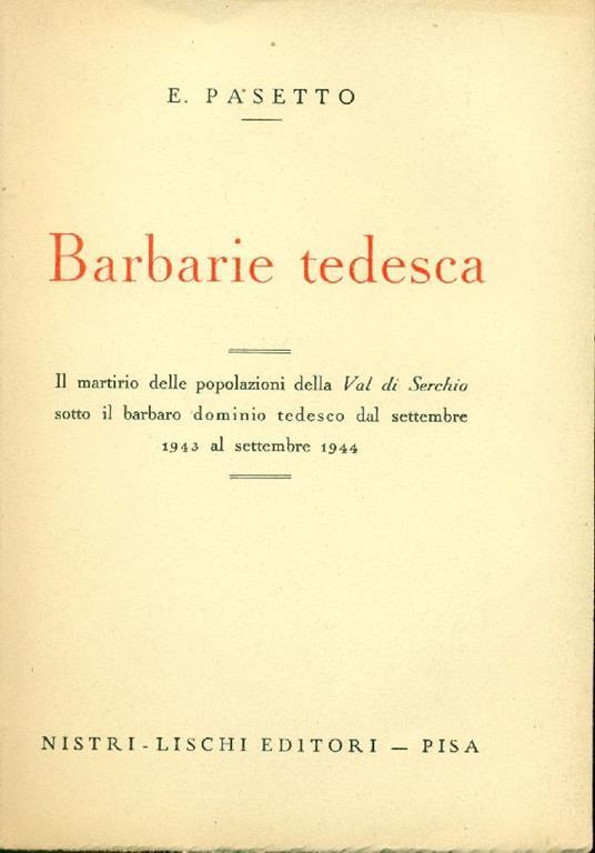 Barbarie tedesca - Emilio Pasetto - copertina