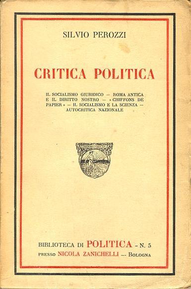 Critica politica - Silvio Perozzi - copertina
