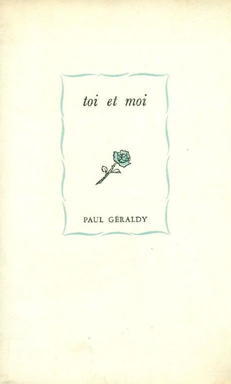 Toi et moi - Paul Géraldy - copertina