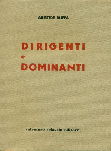 Dirigenti e dominanti - Aristide Buffa - copertina