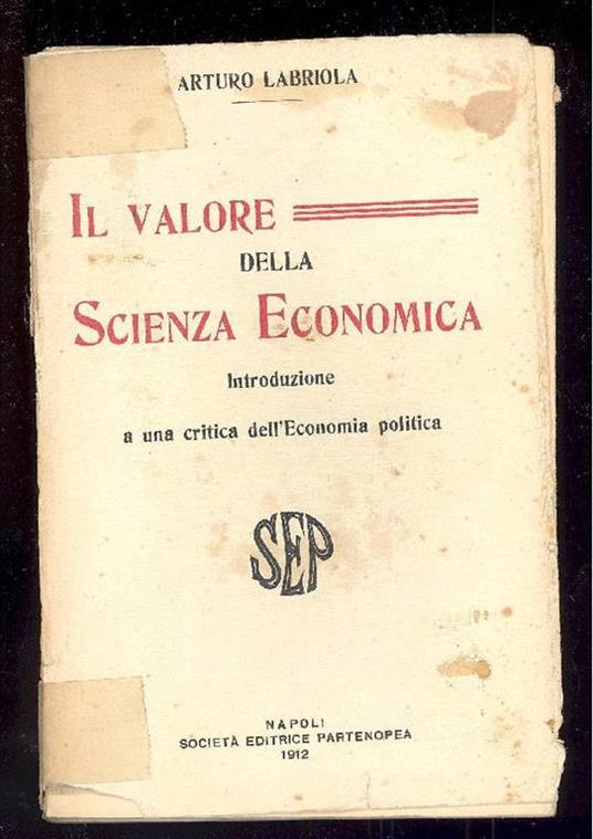 Il valore della scienza economica - Arturo Labriola - copertina