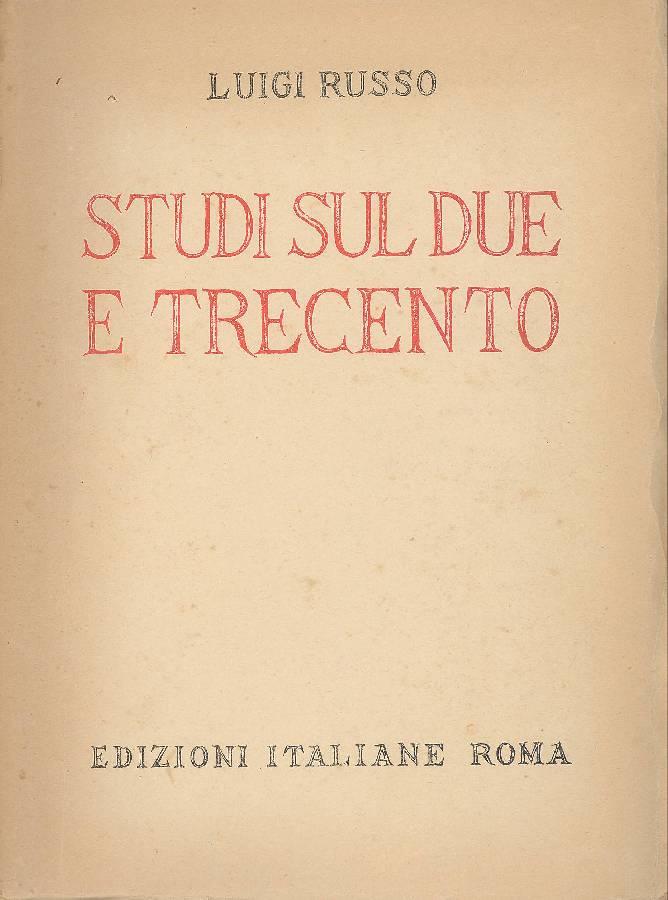 Studi sul Due e Trecento