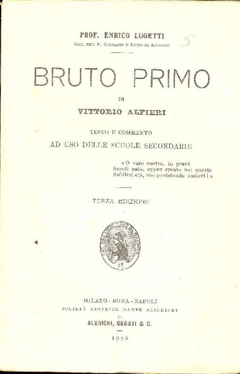 Bruto Primo - Vittorio Alfieri - copertina