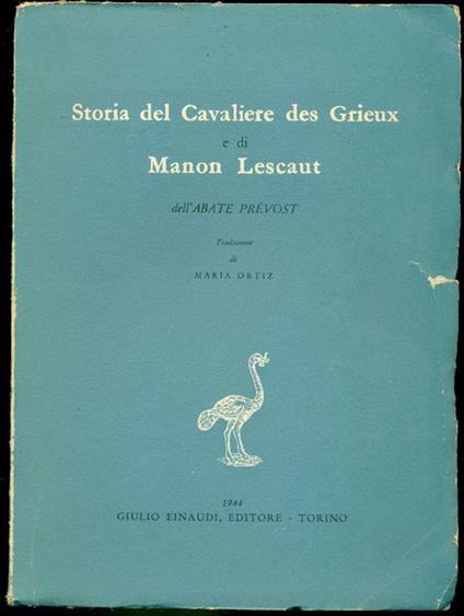 Storia del Cavaliere des Grieux e di Manon Lescaut - Antoine-François Prévost - copertina