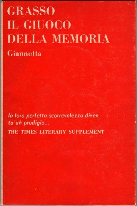 Il giuoco della memoria - Sebastiano Grasso - copertina
