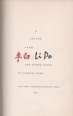 A letter from Li Po and other poems