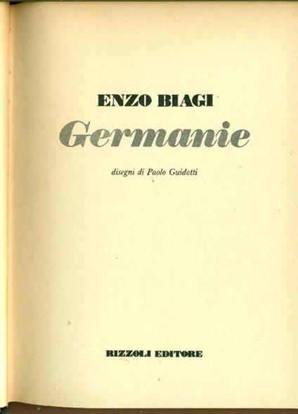 Germanie - Enzo Biagi - copertina