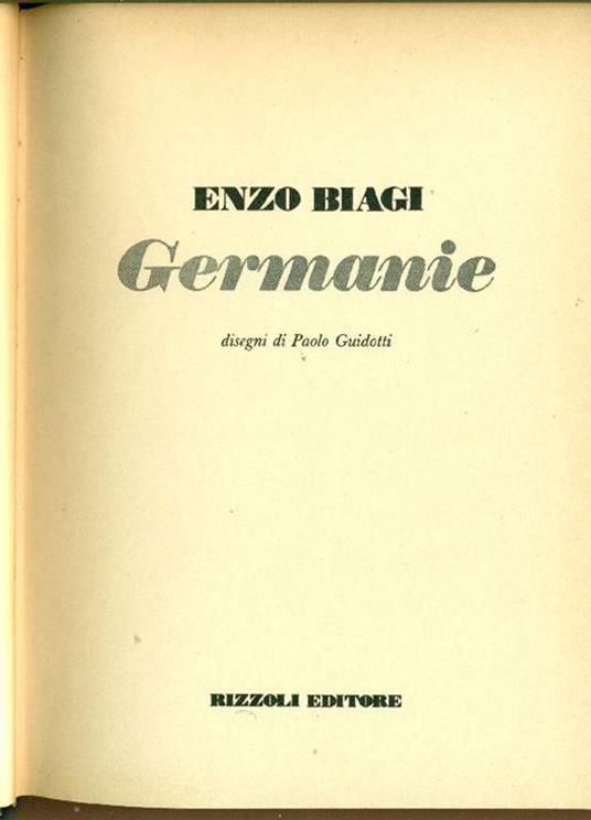 Germanie - Enzo Biagi - copertina