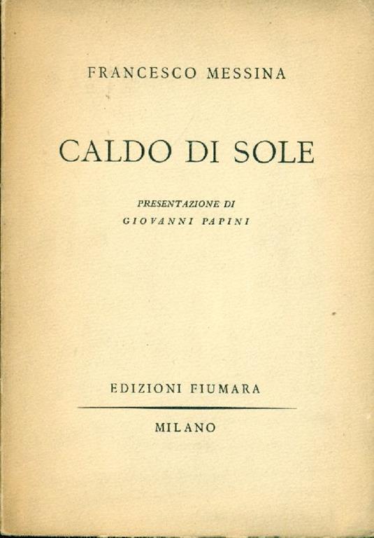 Caldo di sole - Francesco Messina - copertina
