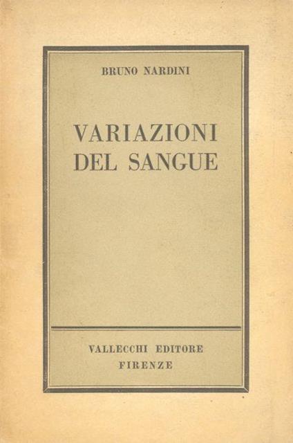Variazioni del sangue - Bruno Nardini - copertina
