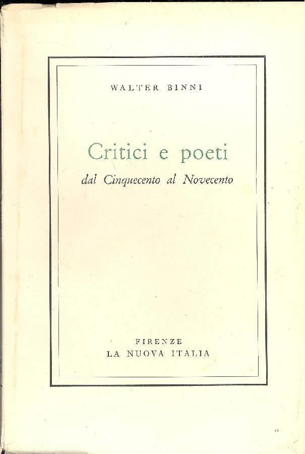 Critici e poeti dal Cinquecento al Novecento