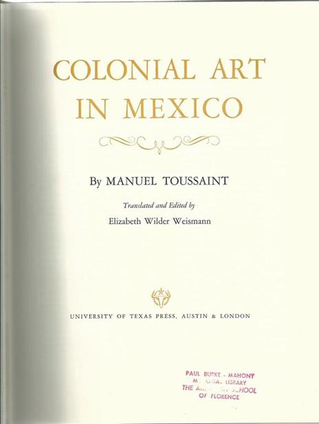 Colonial art in Mexico - Manuel Toussaint - 2