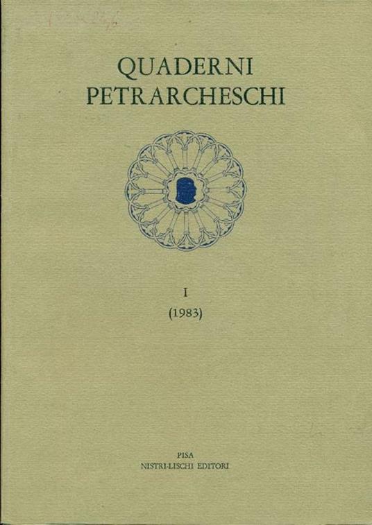 Quaderni Petrarcheschi I (1983) - Michele Feo - copertina