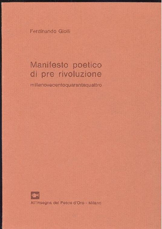 Manifesto poetico di pre rivoluzione Millenovecentoquarantaquattro - Ferdinando Giolli - copertina