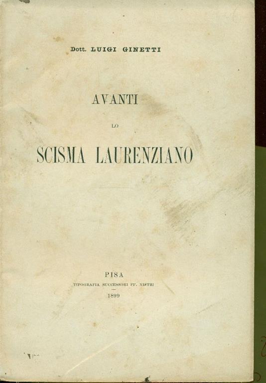 Avanti lo Scisma Laurenziano - Luigi Ginetti - copertina