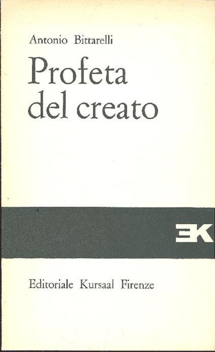Profeta del creato - Antonio Bittarelli - copertina