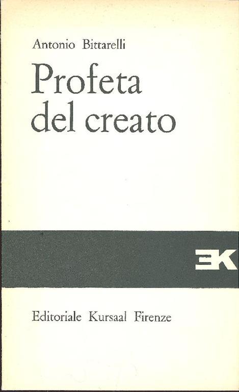 Profeta del creato - Antonio Bittarelli - copertina