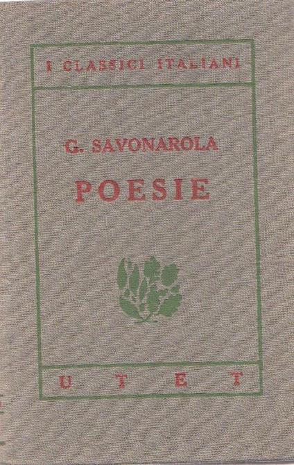 Poesie - Gerolamo Savonarola - copertina