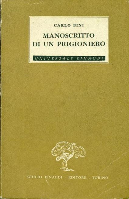 Manoscritto di un prigioniero - Carlo Bini - copertina