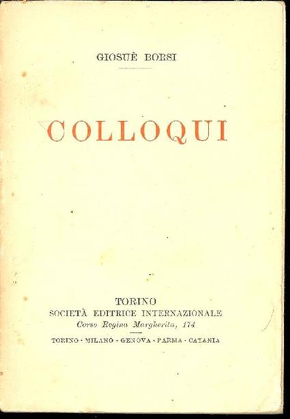 Colloqui - Giosuè Borsi - copertina