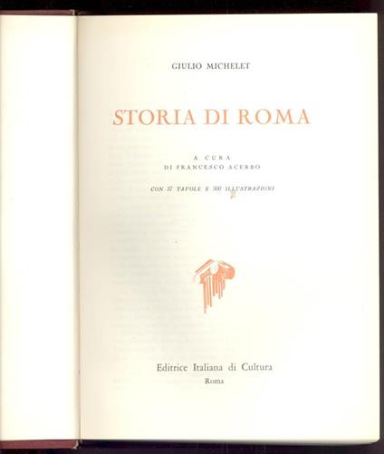 Storia di Roma - Jules Michelet - copertina