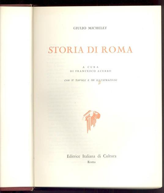 Storia di Roma - Jules Michelet - copertina