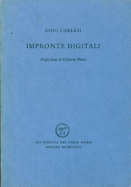 Impronte digitali (1972-1981) - Dino Carlesi - copertina