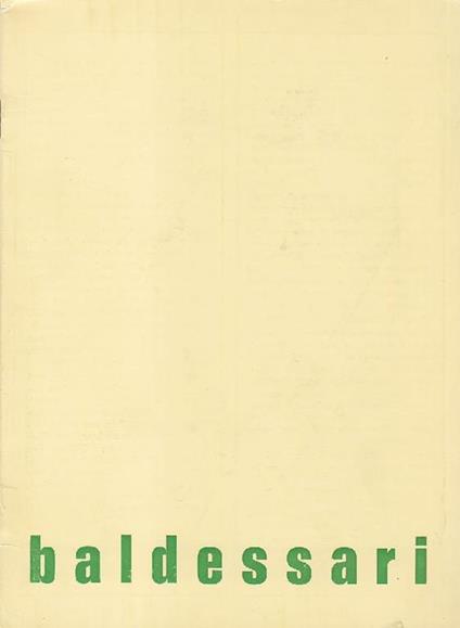 Baldessari - Antonio Baldessari - copertina