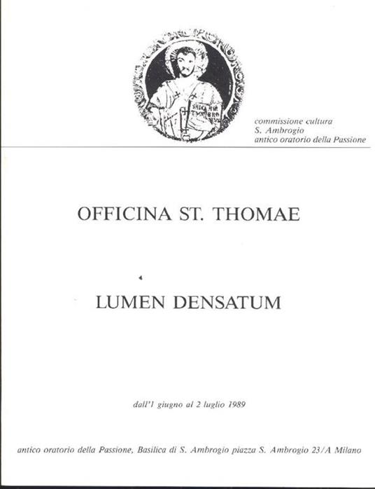 Officina St. Thomae. Lumen Densatum - copertina
