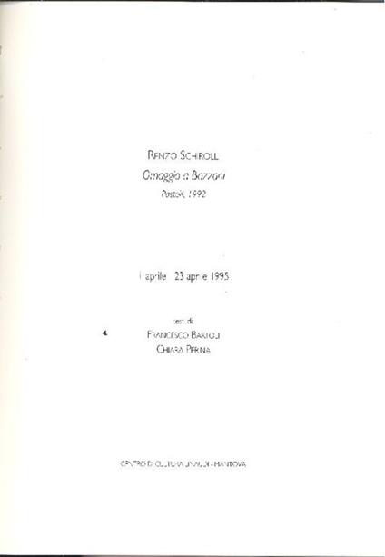 Omaggio a Bazzani - Renzo Schirolli - copertina