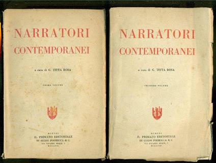 Narratori contemporanei - Giovanni Titta Rosa - copertina