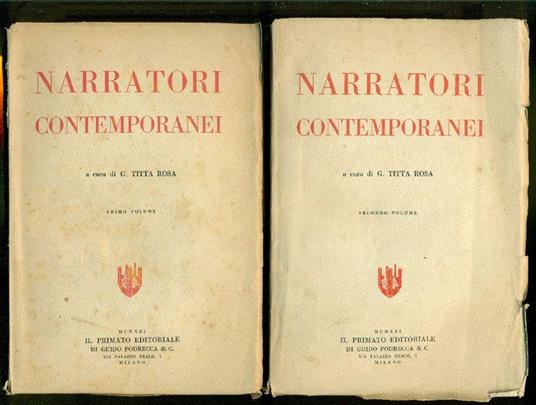 Narratori contemporanei - Giovanni Titta Rosa - copertina