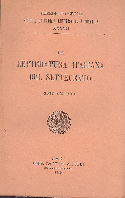 La letteratura italiana del Settecento (Note critiche)